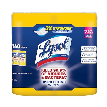 Lysol Lysol Lemon & Lime Blossom Scent Disinfecting Wipes 160 ct 2 pk 1920080296